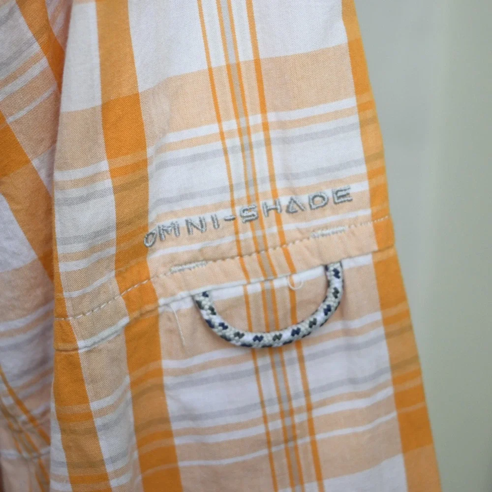 Columbia Vented Fishing Shirt Mens XXL Tennessee Vols Orange Plaid PFG Long